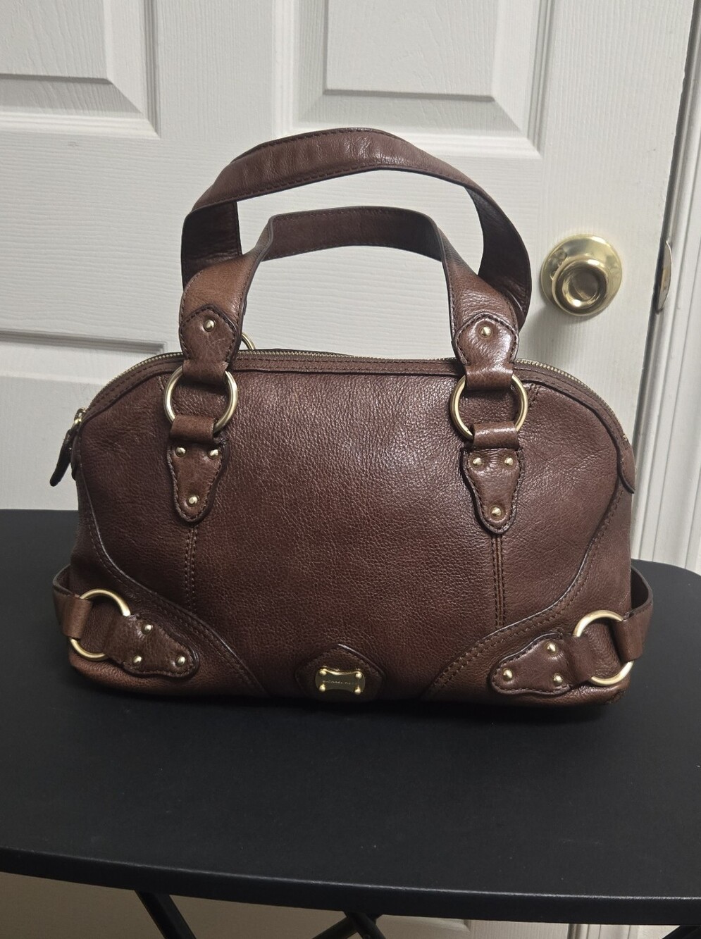 Micheal Kors Classic Brown Leather Ex Large Satchel Handbag